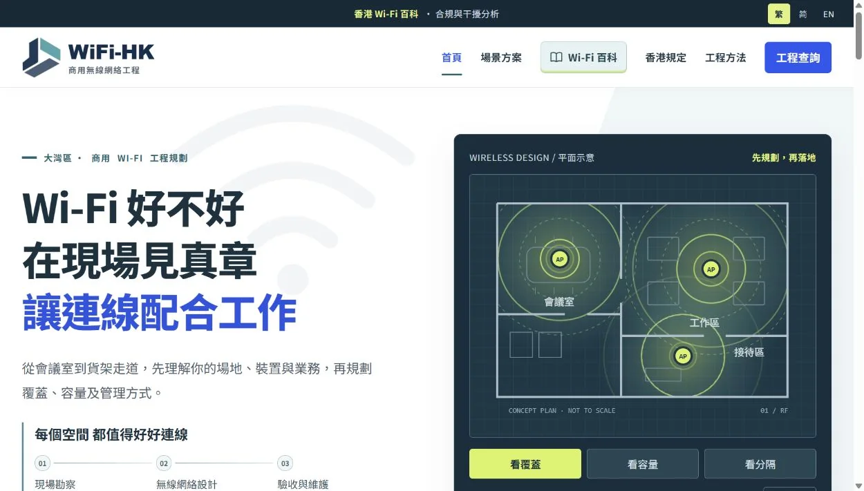 WiFi-HK 網站首頁畫面